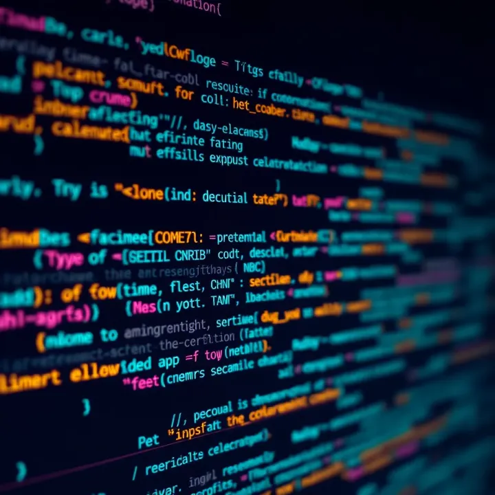 Conceptual illustration of programming code with highlighted motivational phrases