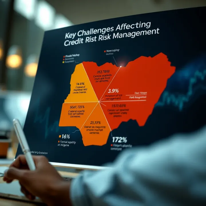 Chart illustrating common challenges impacting credit risk management within Nigeria's financial sector