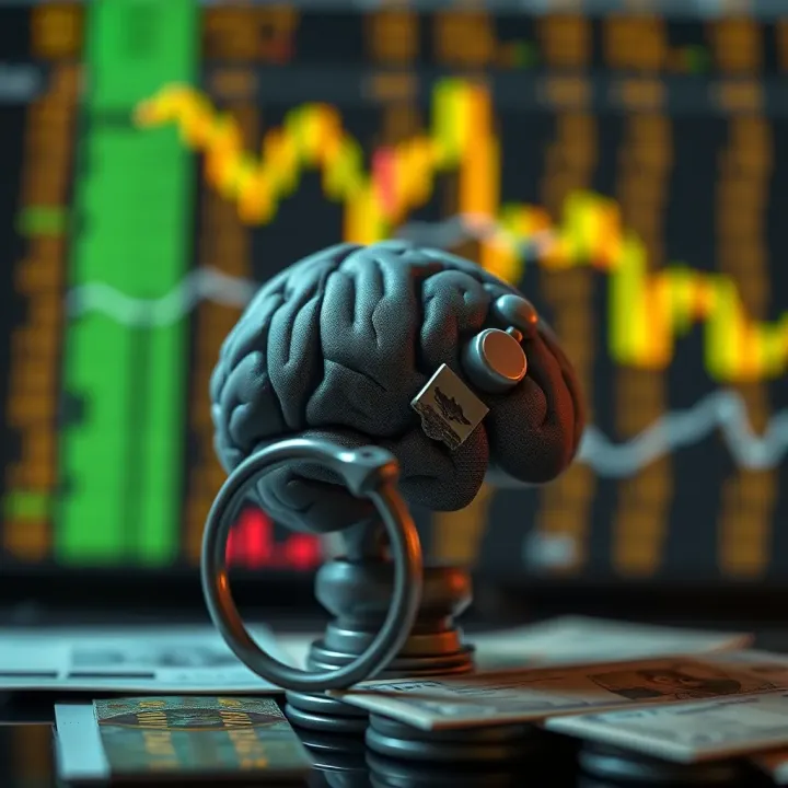 Conceptual illustration showing risk management and psychological discipline in forex trading context with Nigerian currency symbols