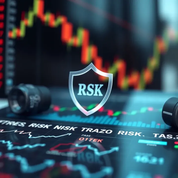 Implementing Risk Management Techniques in Forex Trading Illustration of risk management concepts with charts and protective shield symbols