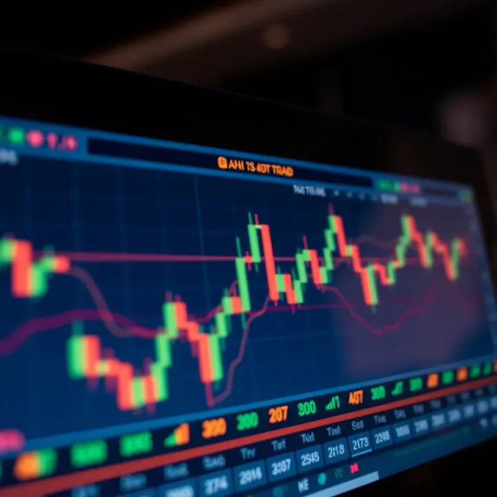 Chart showing forex market trends and candlestick patterns for analysis