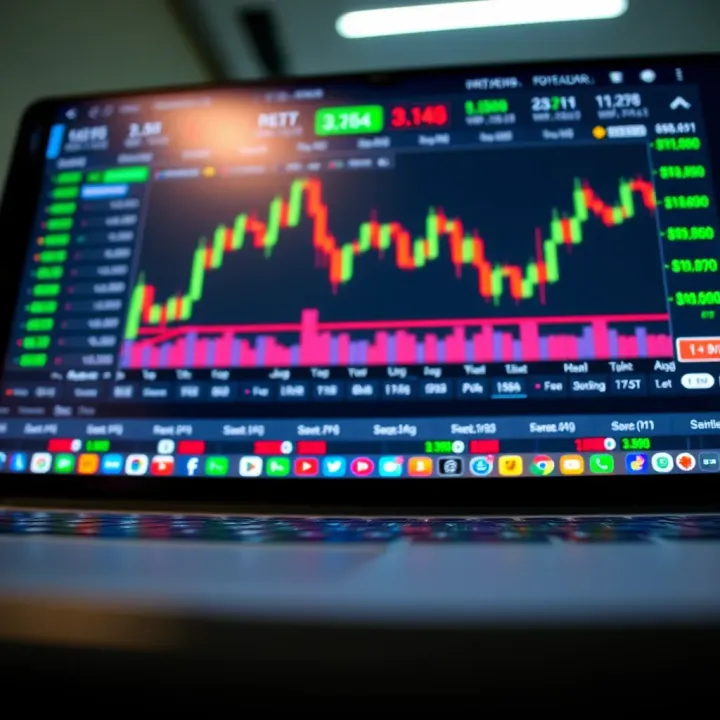 Digital forex trading platform interface showing currency pairs and market data