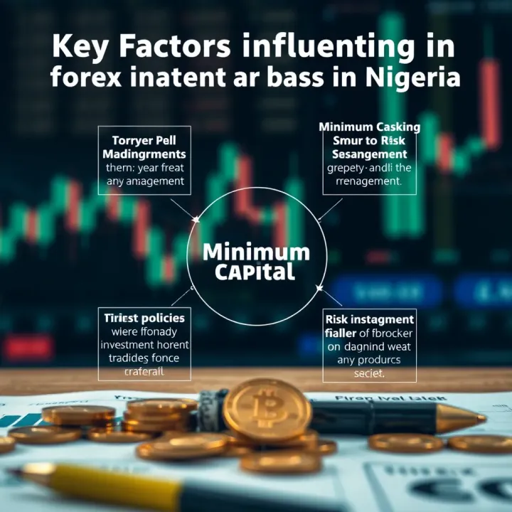 Diagram showing factors affecting initial investment amount for forex trading in Nigeria including broker policies and risk management