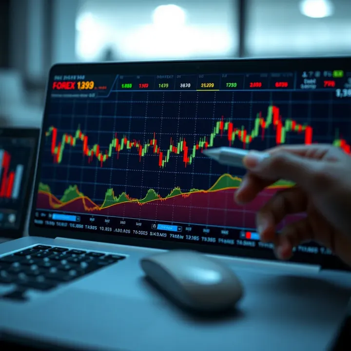 Graph illustrating forex market trends and currency exchange rates