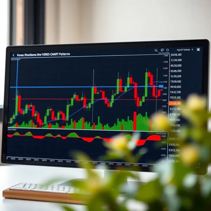 Graph showing various forex chart patterns including head and shoulders and double tops
