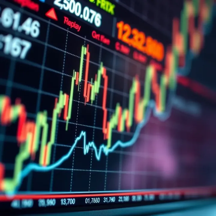 Currency Exchange Rate Movements in Forex Trading Chart showing currency exchange rate fluctuations in the foreign exchange market