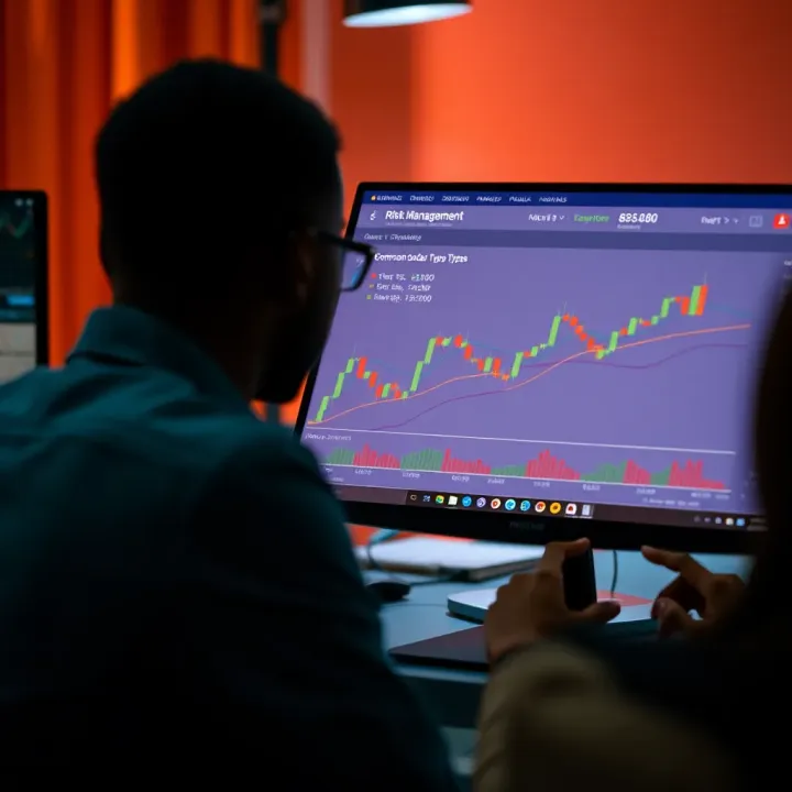 Risk Management and Order Types in Nigerian Forex Trading Graphic showing risk management strategies and common order types used in forex trading within Nigeria