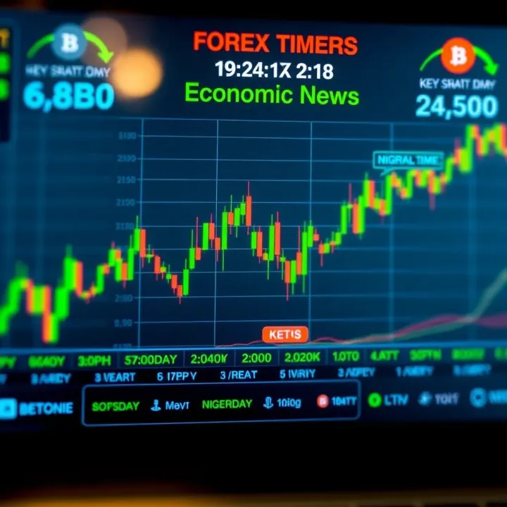 Chart showing Nigerian time alignment with major forex trading sessions and key economic news release timings
