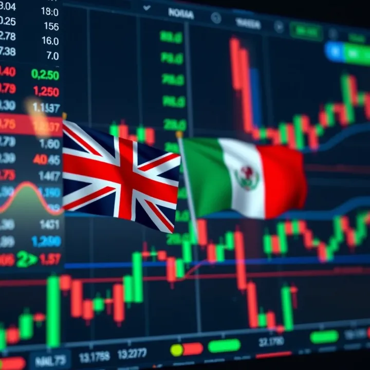 UK Forex Market Interface Highlighting Nigeria-UK Currency Trading A digital forex trading platform showing currency pairs and market charts with British and Nigerian flags symbolizing UK-Nigeria trading connection