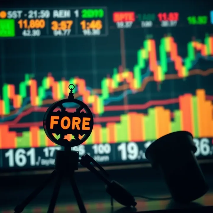 Trading charts with Islamic symbols representing halal trading practices
