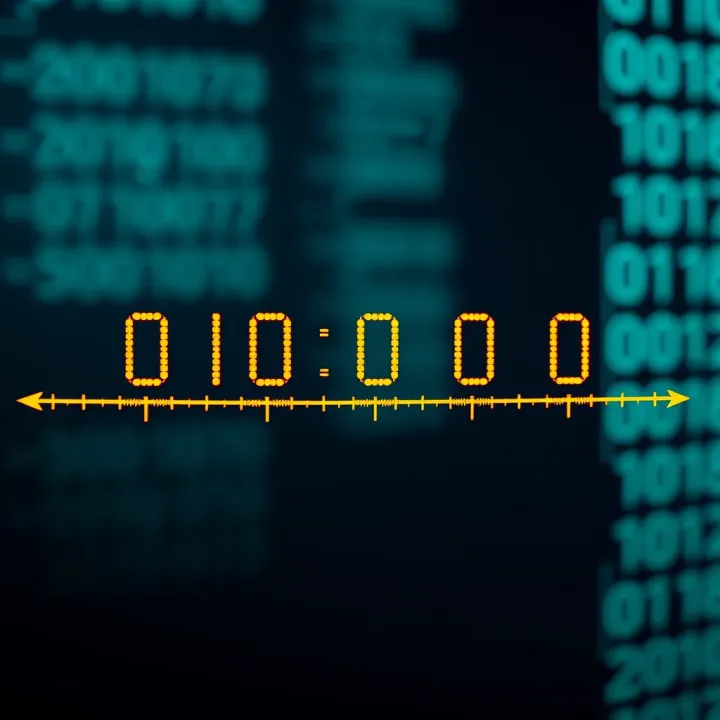 Diagram showing binary subtraction with borrowing technique on a digital number line