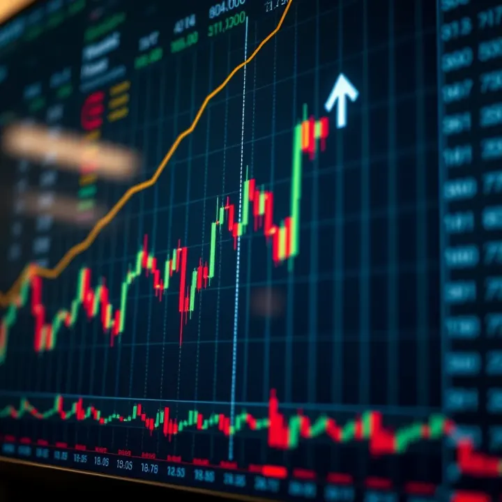 Chart displaying upward and downward binary options trading trends