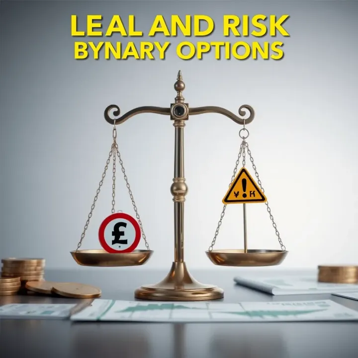 Legal and Risk Factors in Binary Options for Nigerian Investors Graphic showing legal scales balancing with currency symbols and caution signs
