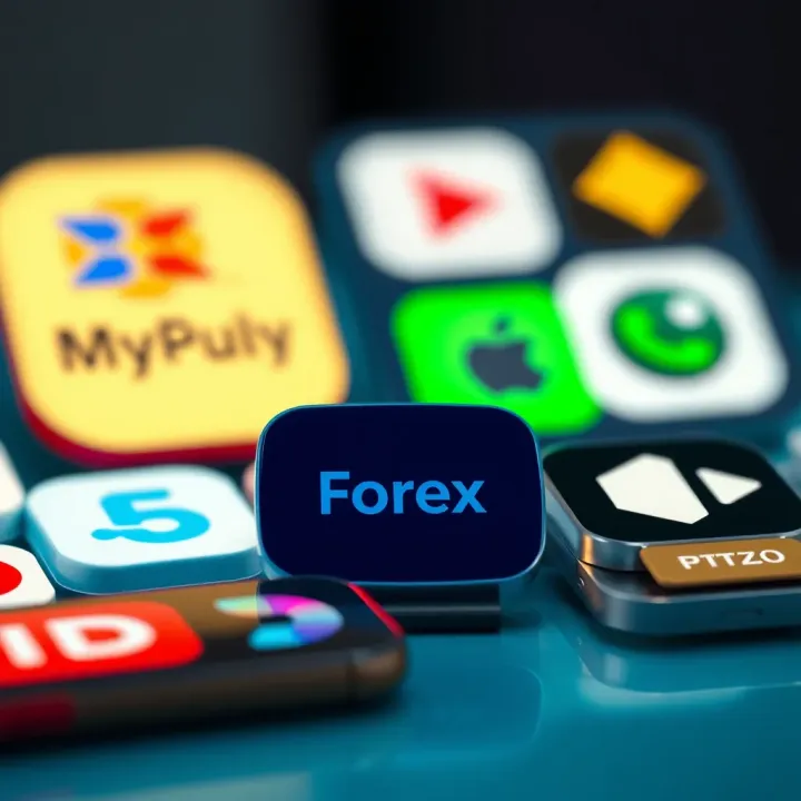 Collection of popular forex trading app logos used in Nigeria on digital devices