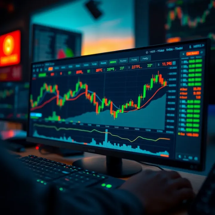 Digital interface showing risk management tools and analytics for crypto trading