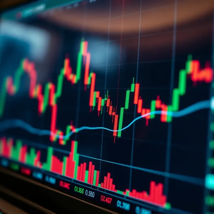Chart depicting forex currency pair trends with technical indicators overlay