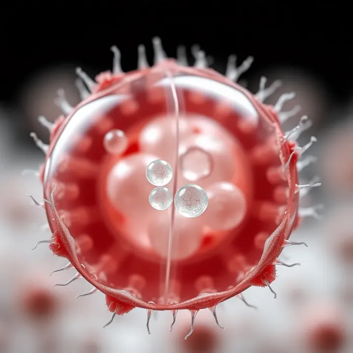 Microscopic view showing protozoa undergoing binary fission division