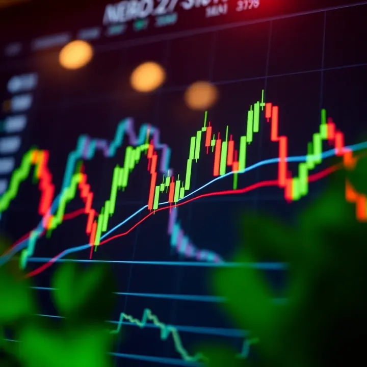 Trading chart showing how combining continuation candlestick patterns with volume and moving averages improves market entry decisions