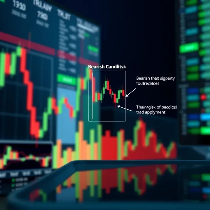 Trading Strategies Using Bearish Reversal Candlestick Patterns Chart highlighting bearish candlestick formations with annotations on trading strategy and risk management