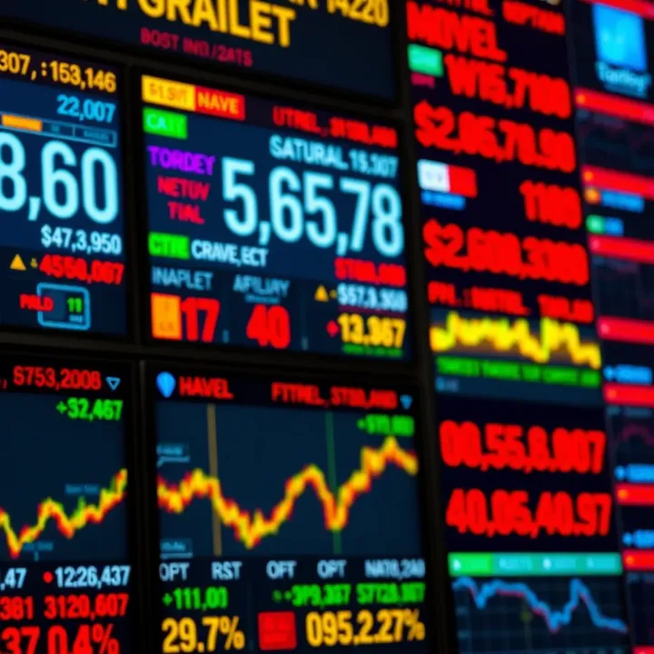 Global currency exchange rates displayed on digital screens illustrating forex market activity