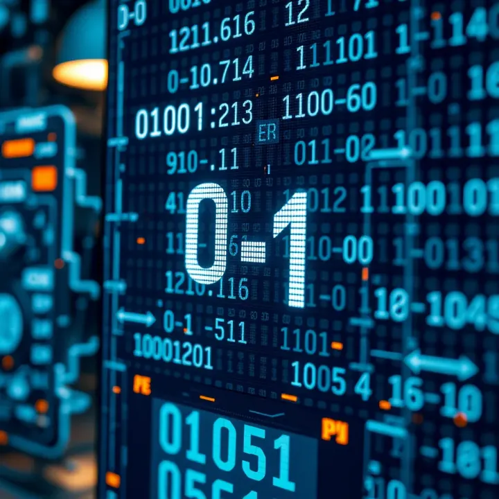 Binary Multiplication Applications in Technology and Education Conceptual representation showing binary multiplication applied within computing systems and educational technology