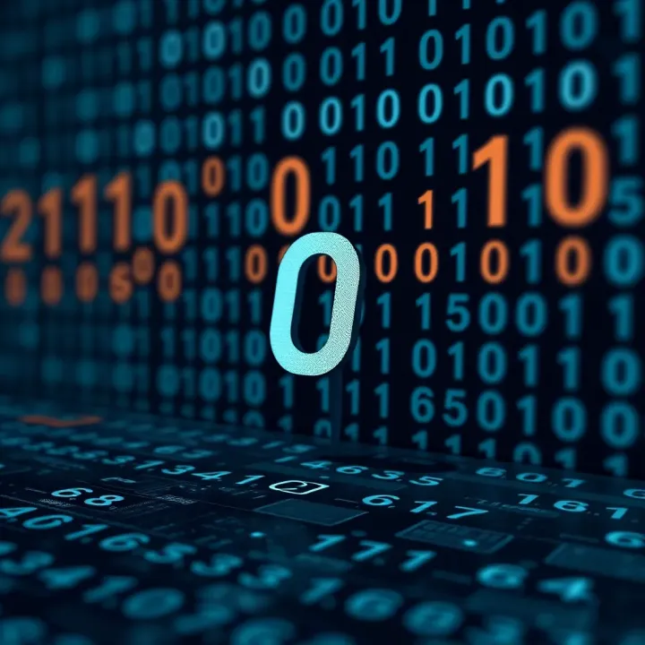 Diagram illustrating the binary number system with digits zero and one