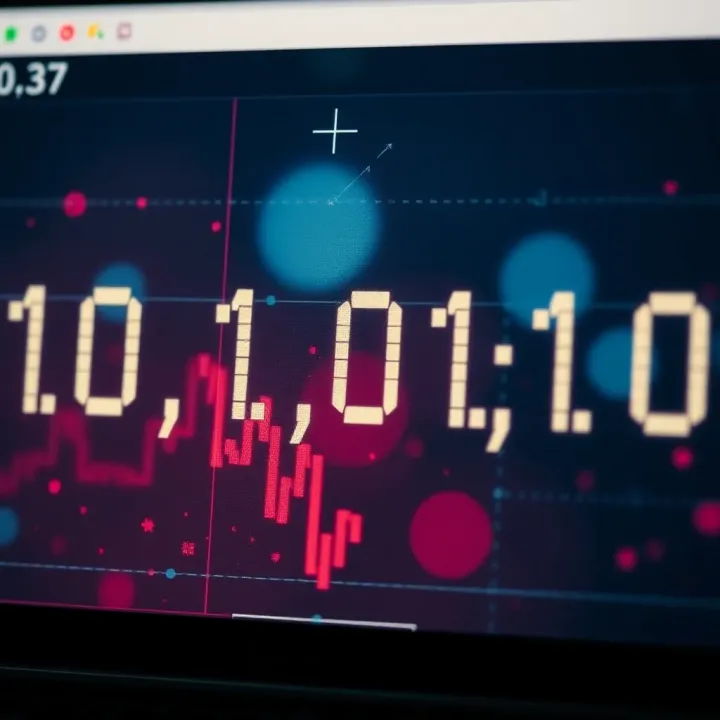 Visual representation of binary digits on a digital display
