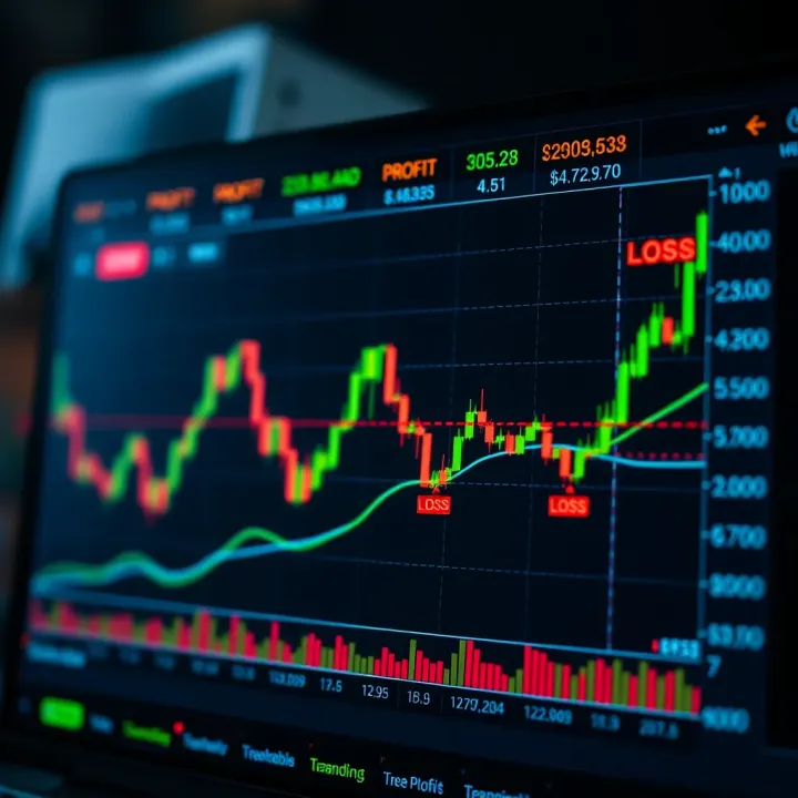 Profit and Loss Visualization in Binary Options Trading Graph illustrating the concept of binary options trading with clear profit and loss zones