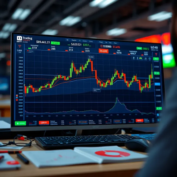 Digital interface showing automated trading activity in the binary options market