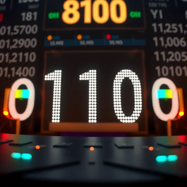 Visual representation of binary number system highlighting powers of two