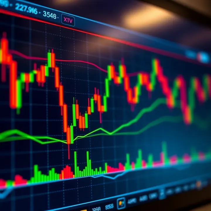 Chart displaying various forex candlestick patterns on a trading platform
