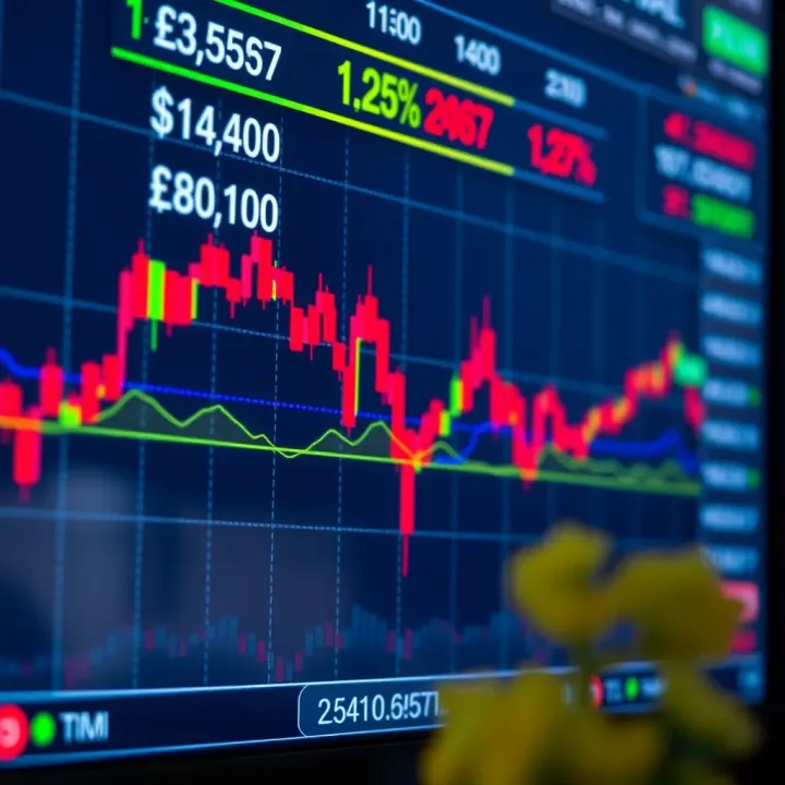 Forex Trading Platform Displaying Currency Exchange Rates Graph showing currency exchange fluctuations on a digital trading platform for forex practice