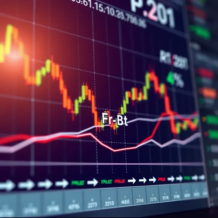 Diagram showing currency pairs with arrows indicating exchange rate movements