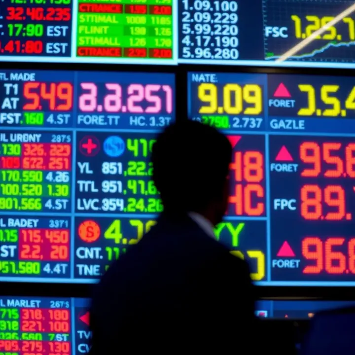 Currency exchange rates displayed on electronic board illustrating forex market fluctuations in Nigeria