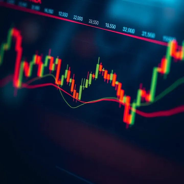 Detailed forex chart showing currency pair price movements highlighting pip changes