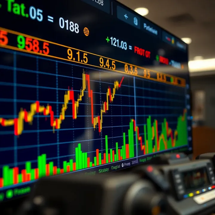 Automated Forex Trading in Nigerian Currency Market Graph displaying automated forex trading with fluctuating currency exchange rates in Nigerian market